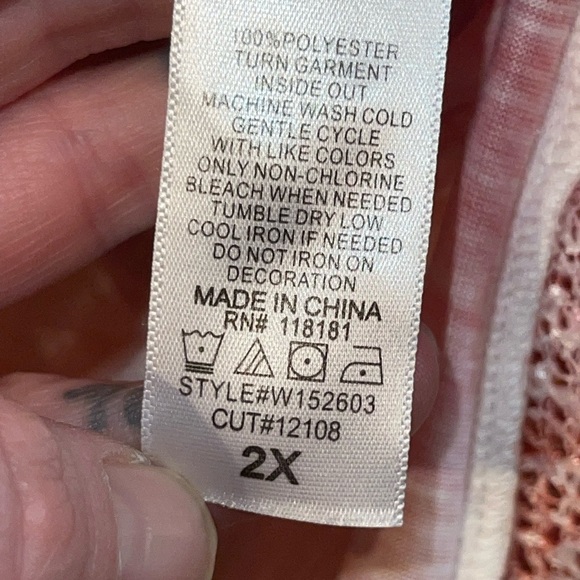 French Blue Floral Animal Print Rhinestone Top - Picture 4 of 4